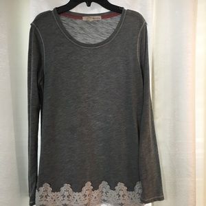 Round neck gray shirt size large